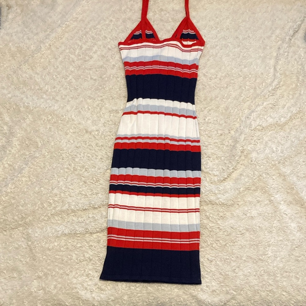 Striped Knit Dress - Red, White, and Blue - Picture 2 of 4